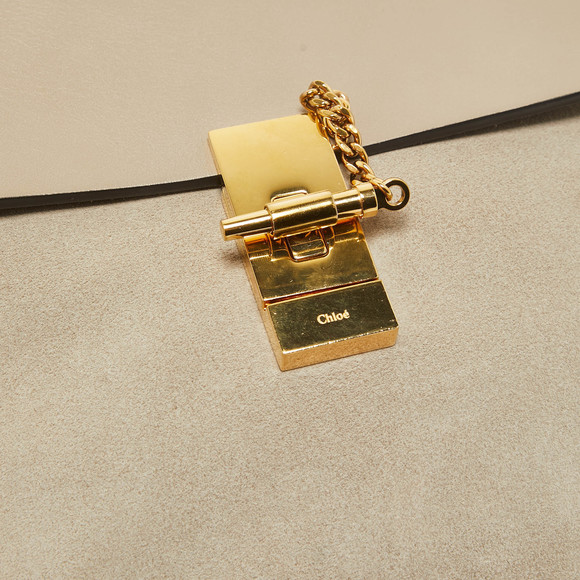 CHLOE Grey Leather and Suede Medium Drew Shoulder Bag - Picture 8 of 8